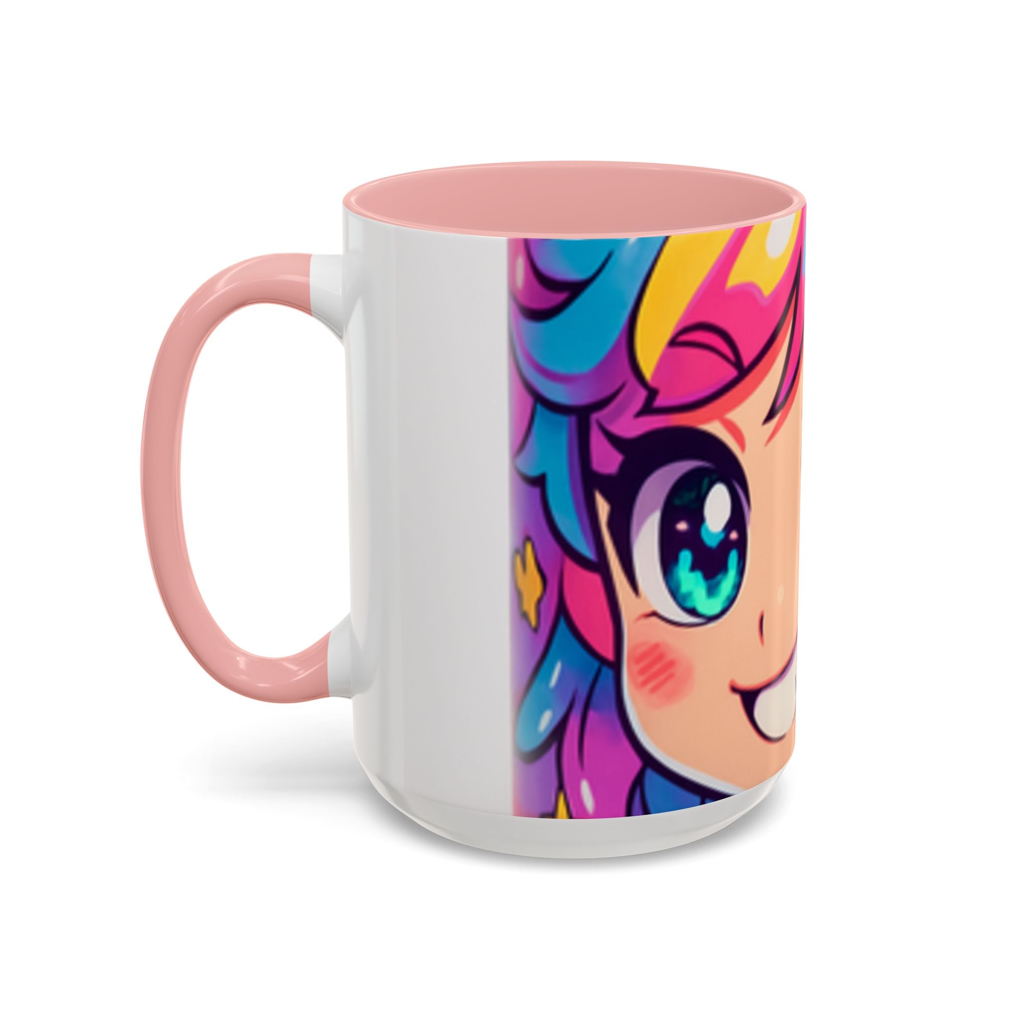 Vibrant Anime Inspired Coffee Mug, Cute Cat Lover Gift, Fun Kitchen Accessory, Bright Accent Mug for Daily Use, Whimsical Drinkware