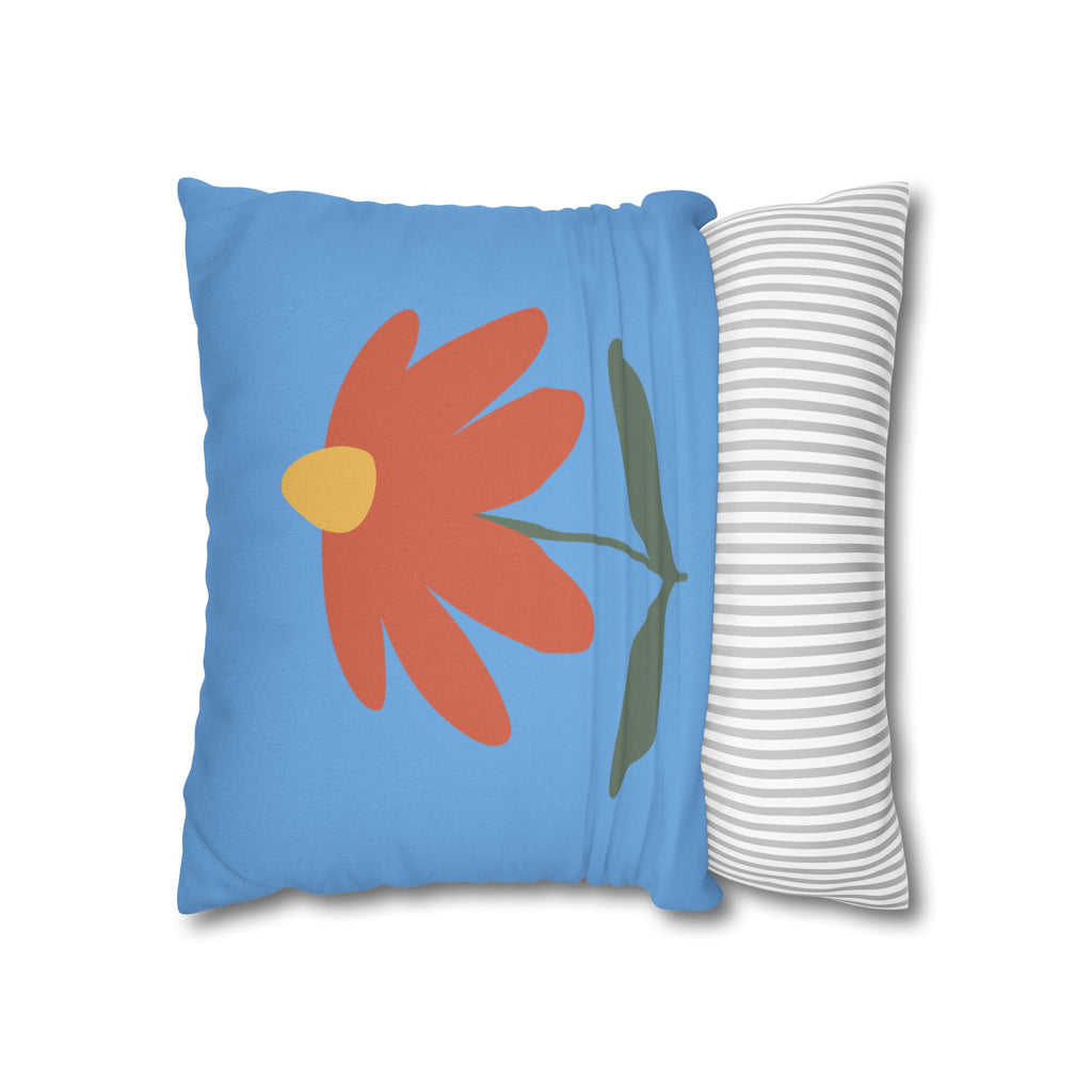 Vibrant Floral Square Pillowcase, Cozy Home Decor, Gift, Bedroom Accent, Spring Interior, Flower Cushion Cover