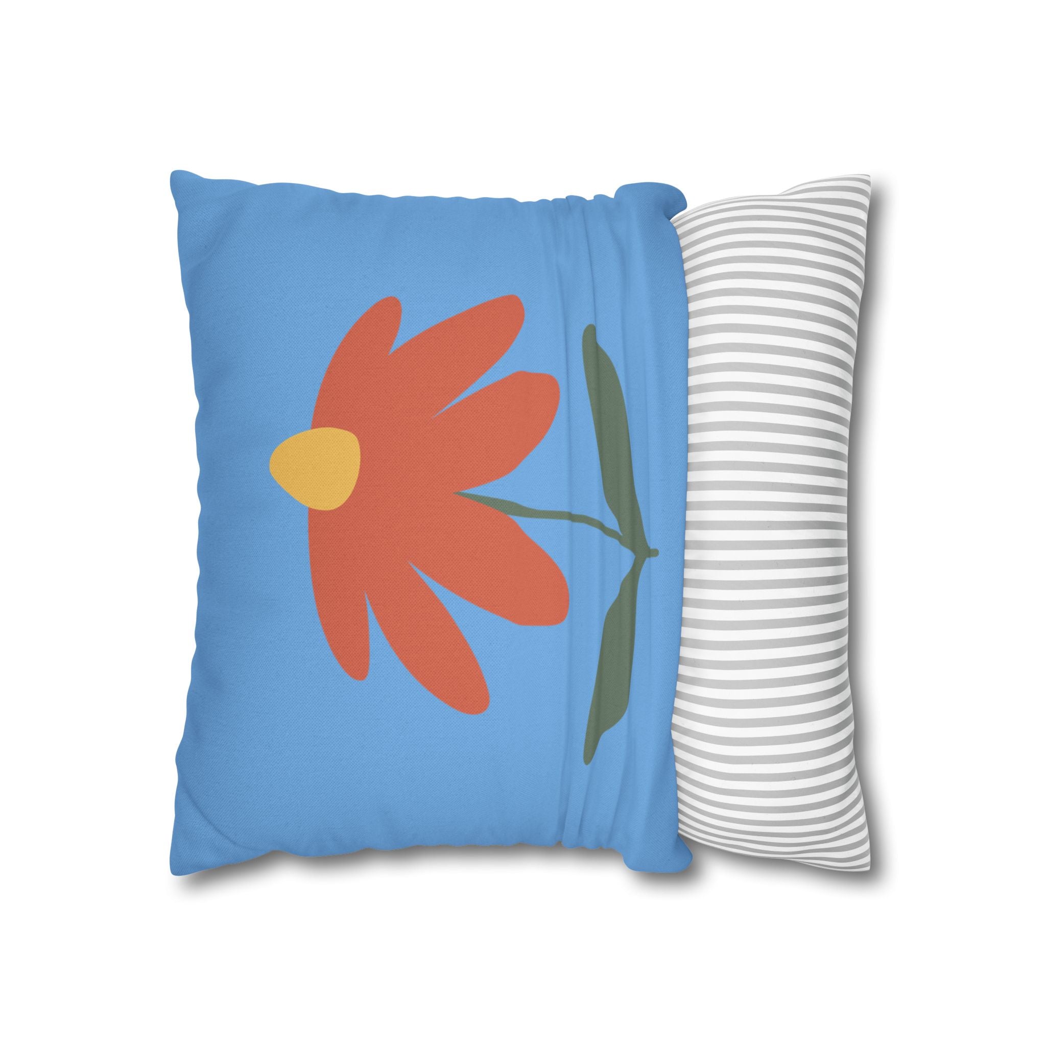 Vibrant Floral Square Pillowcase, Cozy Home Decor, Gift, Bedroom Accent, Spring Interior, Flower Cushion Cover