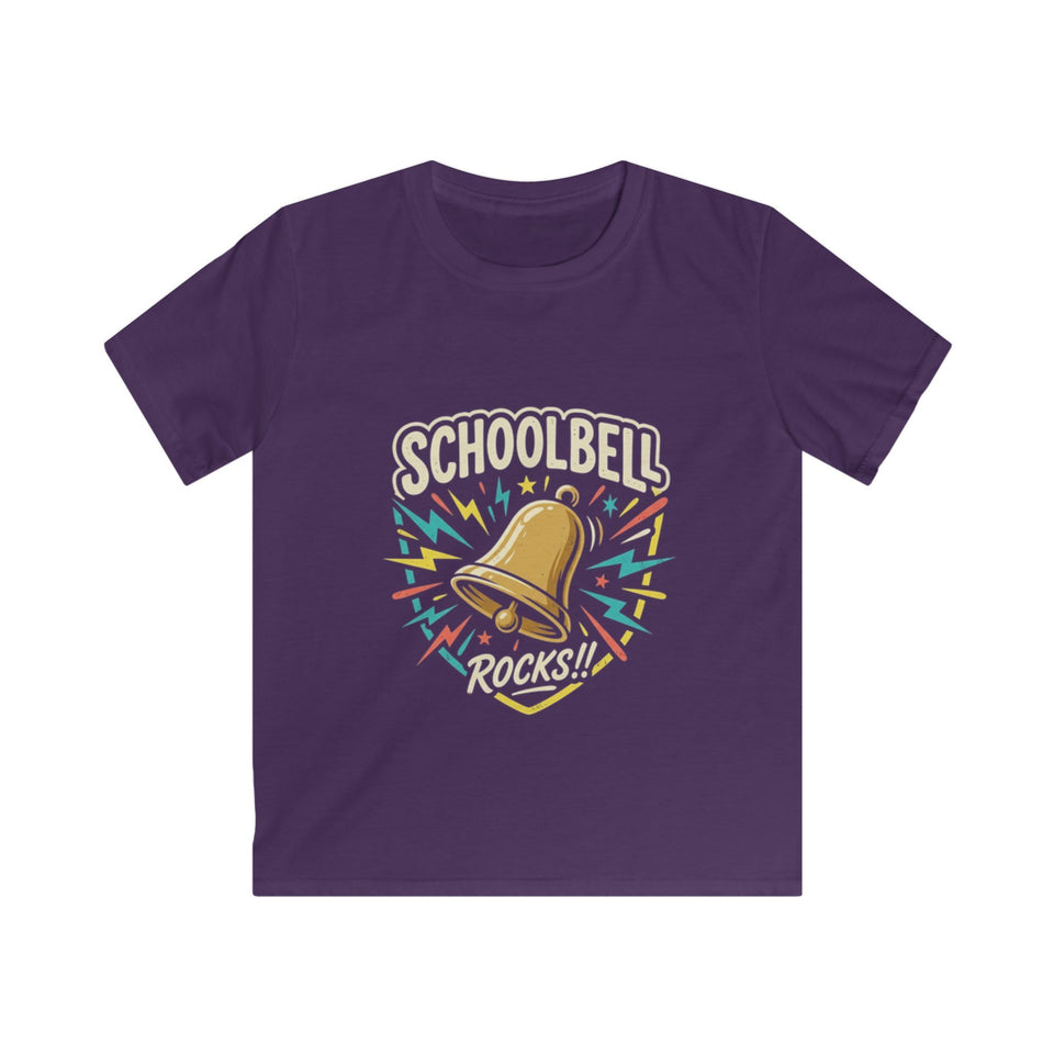 Kids Tee — "Schoolbell Rocks" Back-to-School Graphic T-Shirt