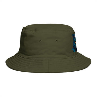 Tribal Geometric Owl Bucket Hat — Colorful Mountain Owl Face Print