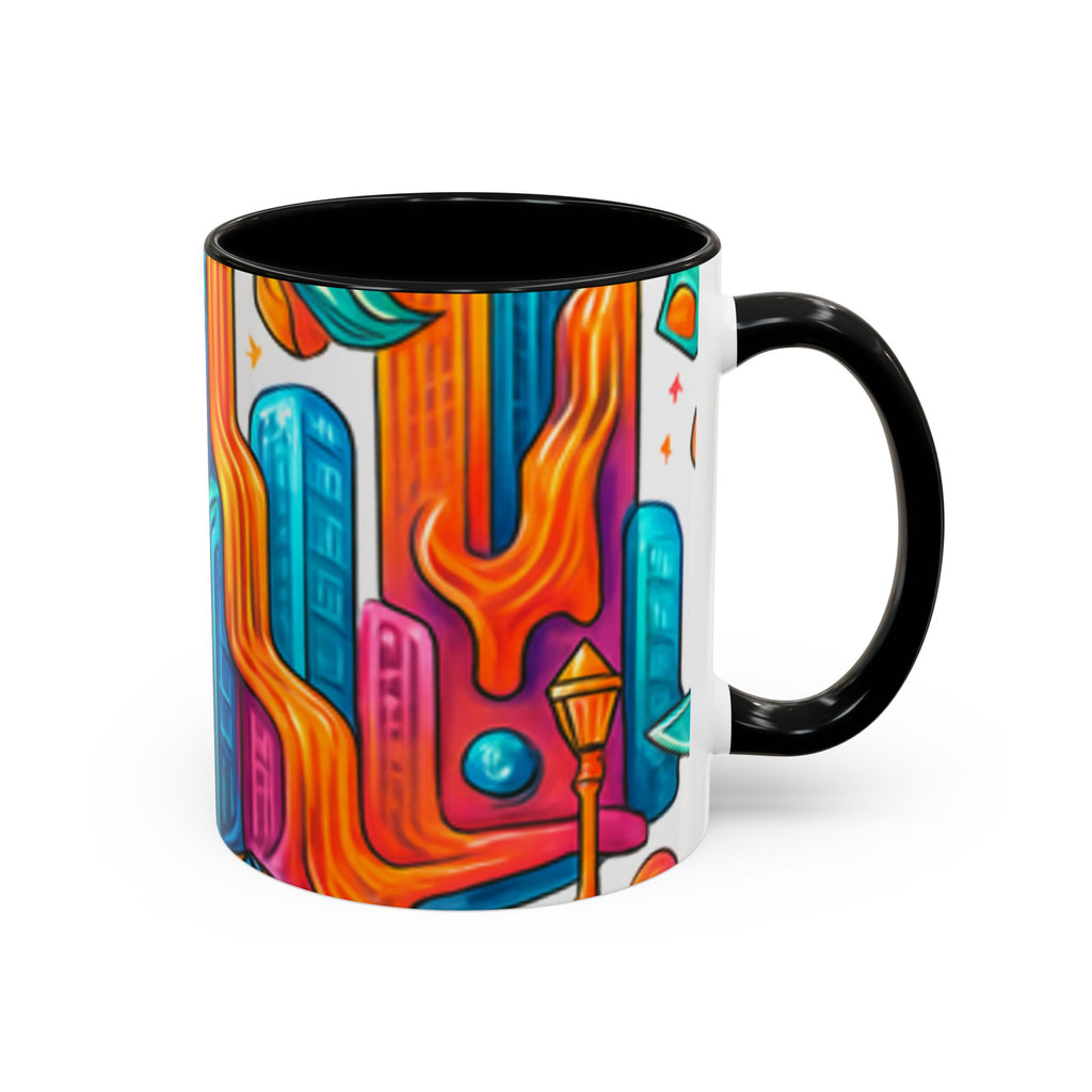 Colorful Cosmic Design Accent Coffee Mug | Cute Modern Cosmic Art
