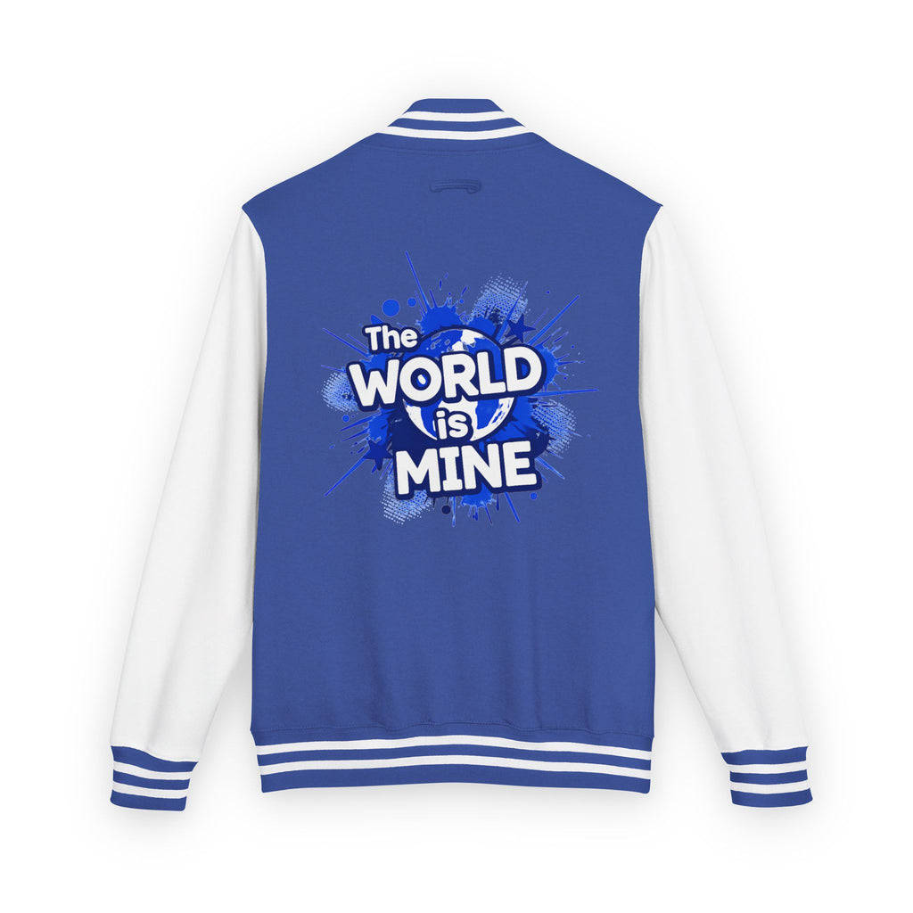 World Is Mine Graffiti Logo Letterman Jacket | KC Chest Monogram
