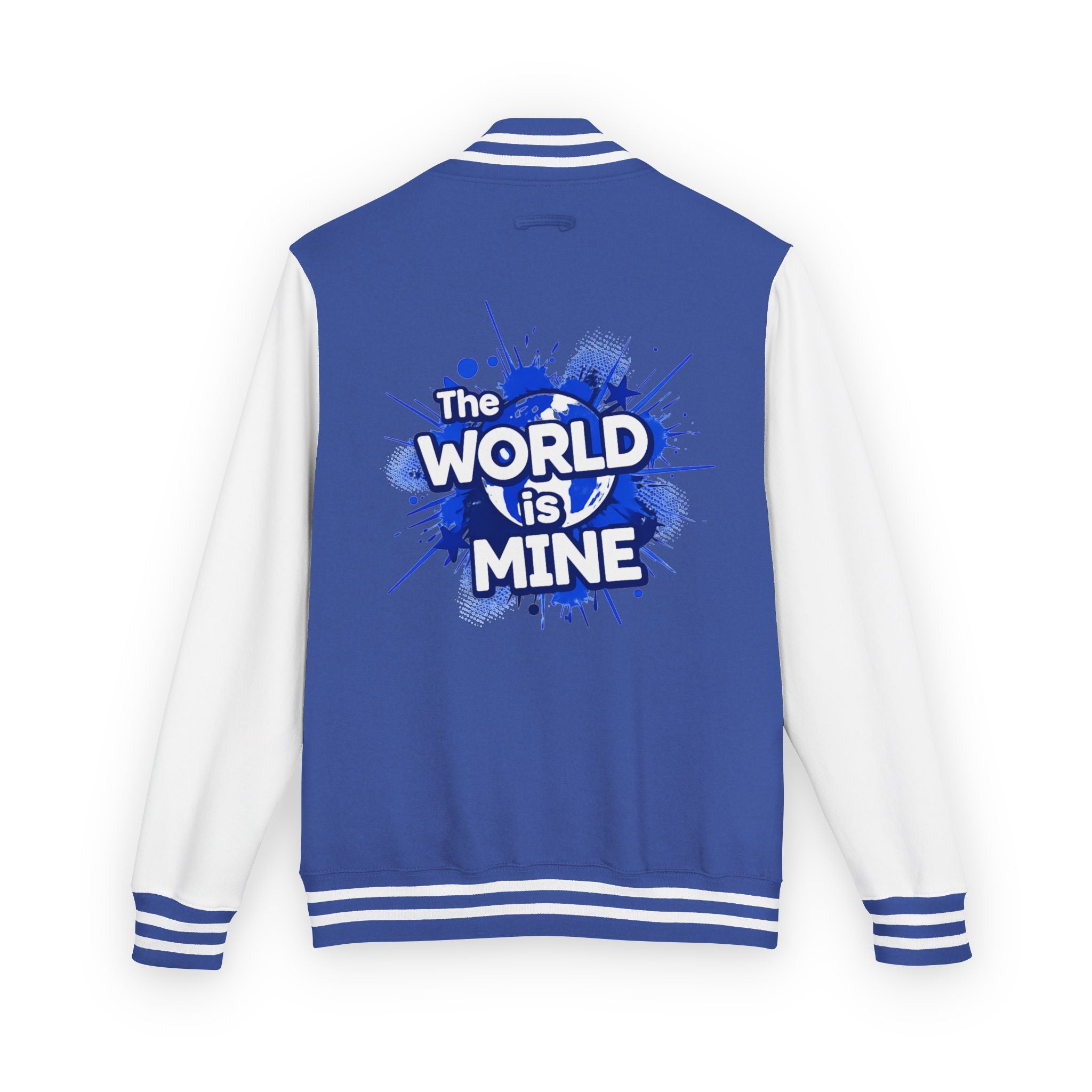 World Is Mine Graffiti Logo Letterman Jacket | KC Chest Monogram