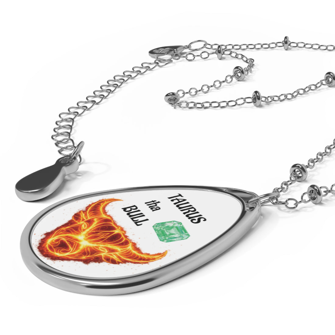 Taurus the Bull Zodiac Oval Necklace