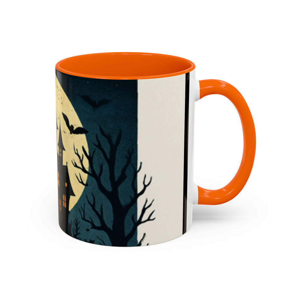 CartersLog Cozy October Fright Night Accent Coffee Mug – 11oz & 15oz Autumn Halloween Ceramic Cup