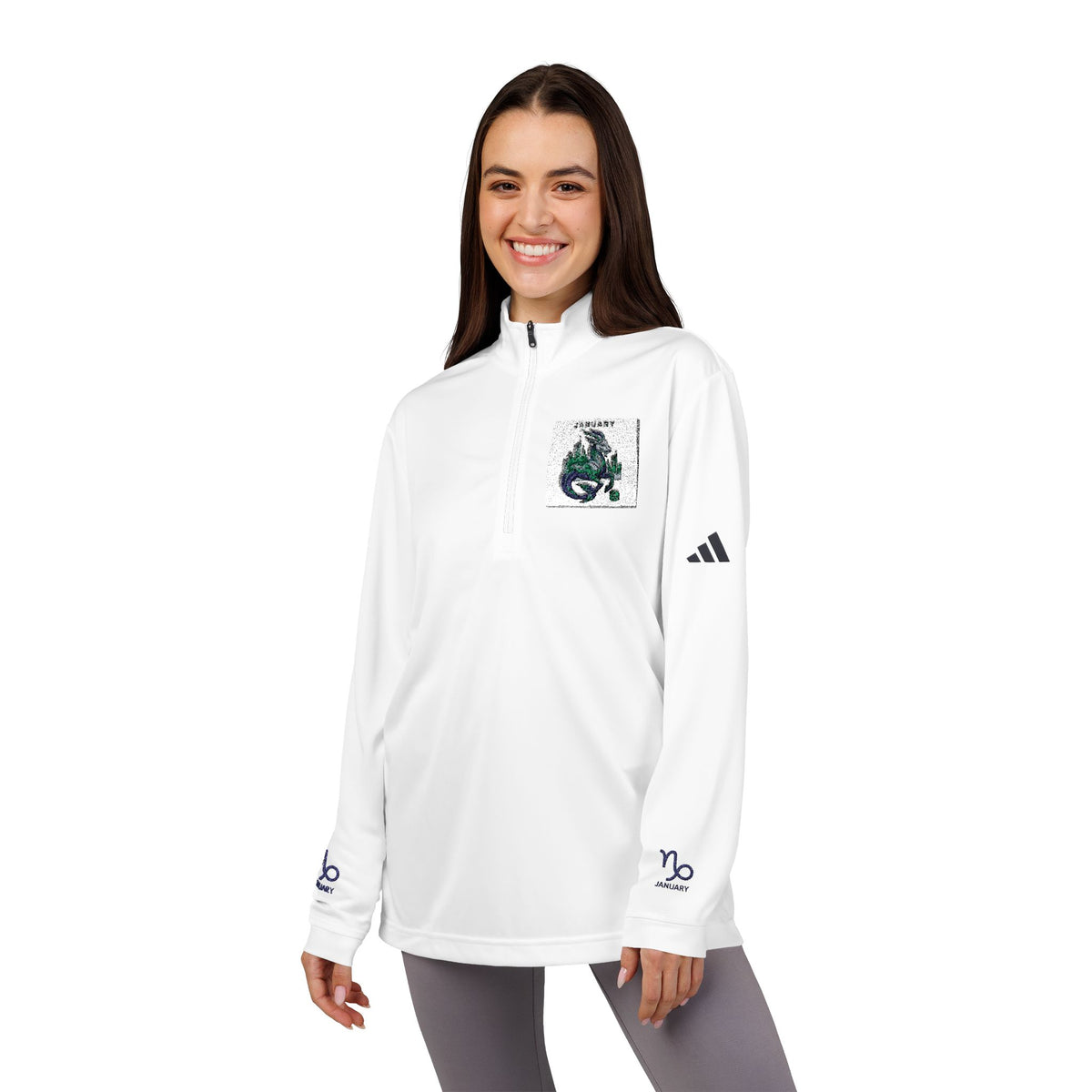 Embroidered Earth Patch Quarter-Zip Pullover