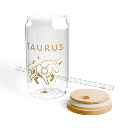 Taurus Zodiac 16oz Sipper Glass with Straw