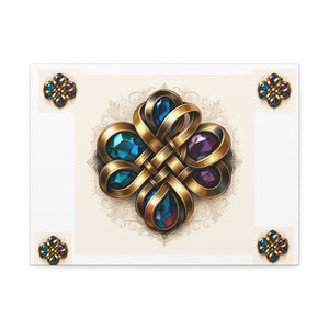 Canvas Wall Art, Elegant Gemstone Knot Design, Home Decor, Unique Gift, Art Print, Wall Hanging, Apartment Decor