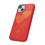 Stylish Phone Case with Floral Hearts Design, Tough Phone Cover, Unique Gift for Her, Trendy Accessories, Spring Vibe, Custom Cases