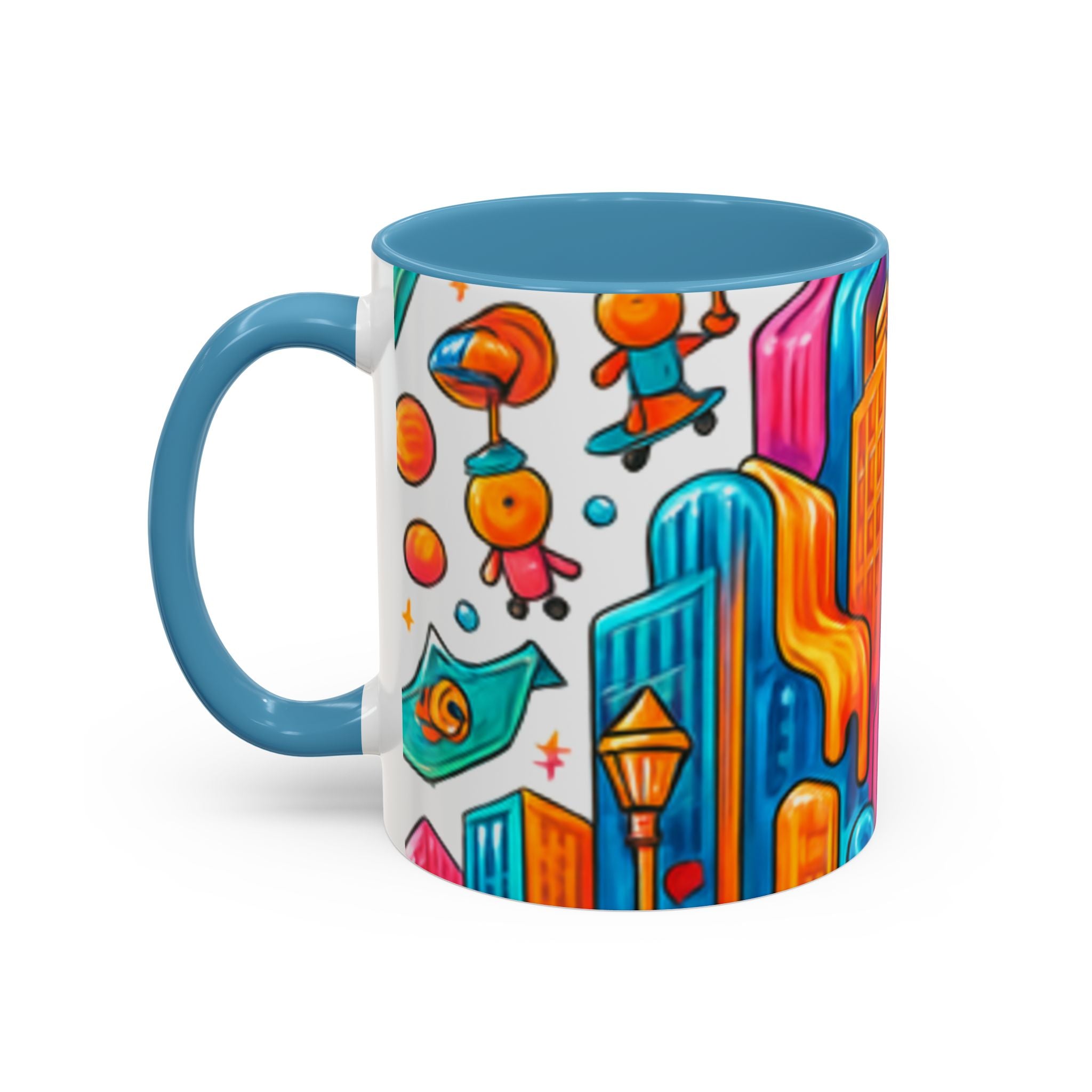 Colorful Cosmic Design Accent Coffee Mug | Cute Modern Cosmic Art