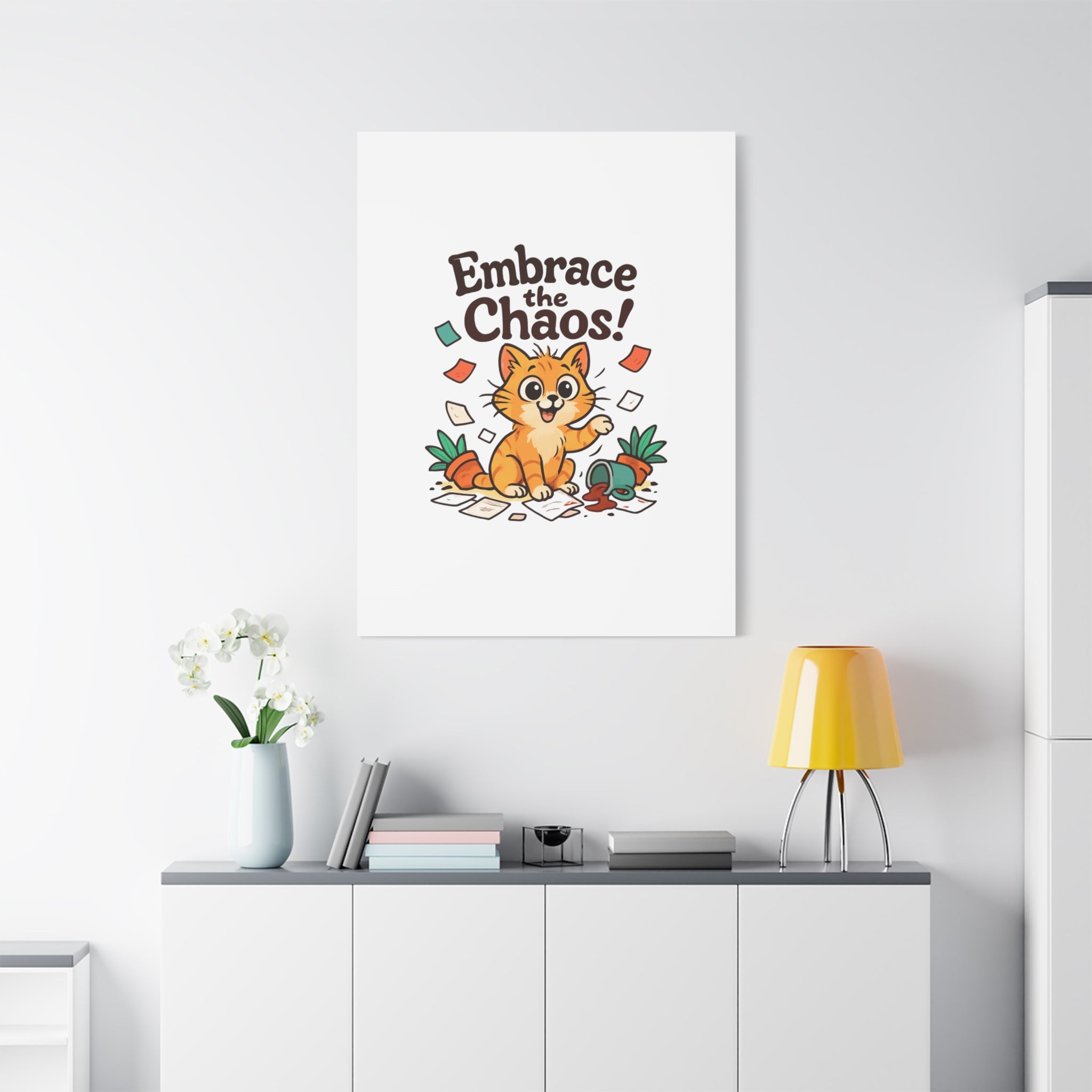 Embrace the Chaos! Cat Canvas | Matte Stretched Wall Art