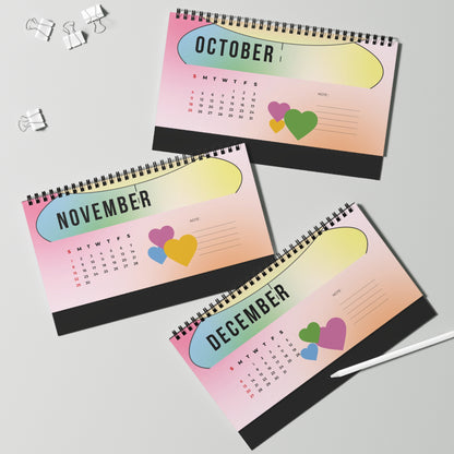 Love Bomb Desktop Calendar, Monthly Planner, Office Decor, Cute Desk Accessories, Fun Work Gifts