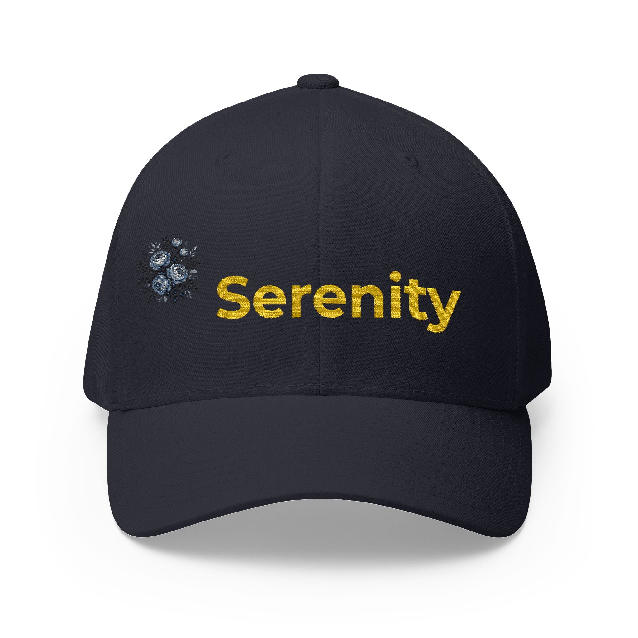 Serenity Embroidered Cap — Floral Calm Baseball Hat