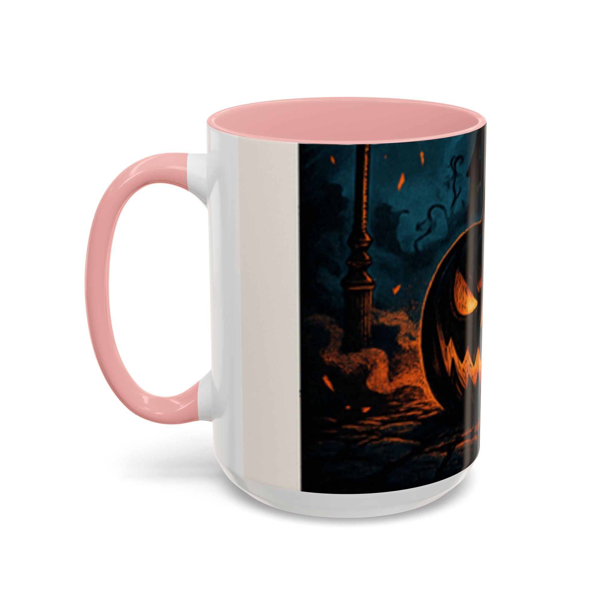 Spooky Pumpkin Coffee Accent Mug — Autumn Vibes Ceramic Coffee Cup (11/15 oz)