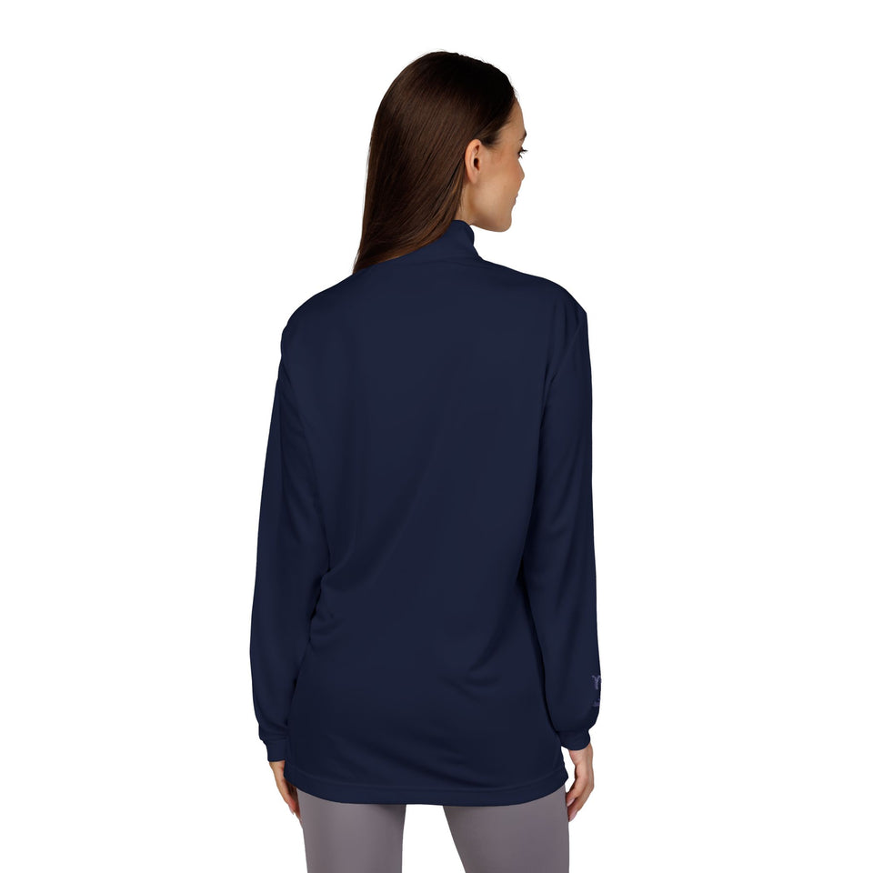 Green Floral Dragon Embroidery Quarter-Zip Pullover