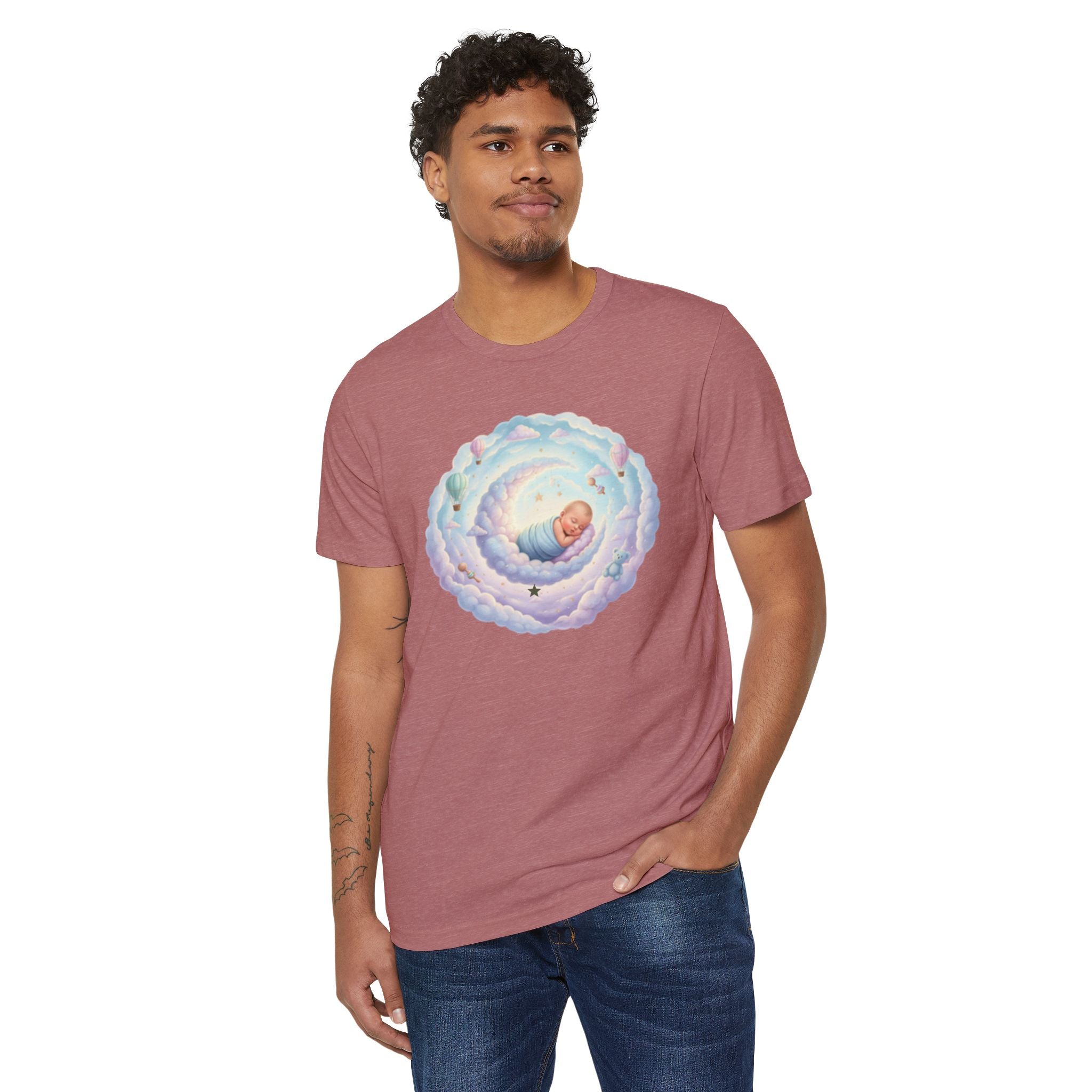 Personal Newborn Announcement T-Shirt | Nursery Moon Infant Illustration