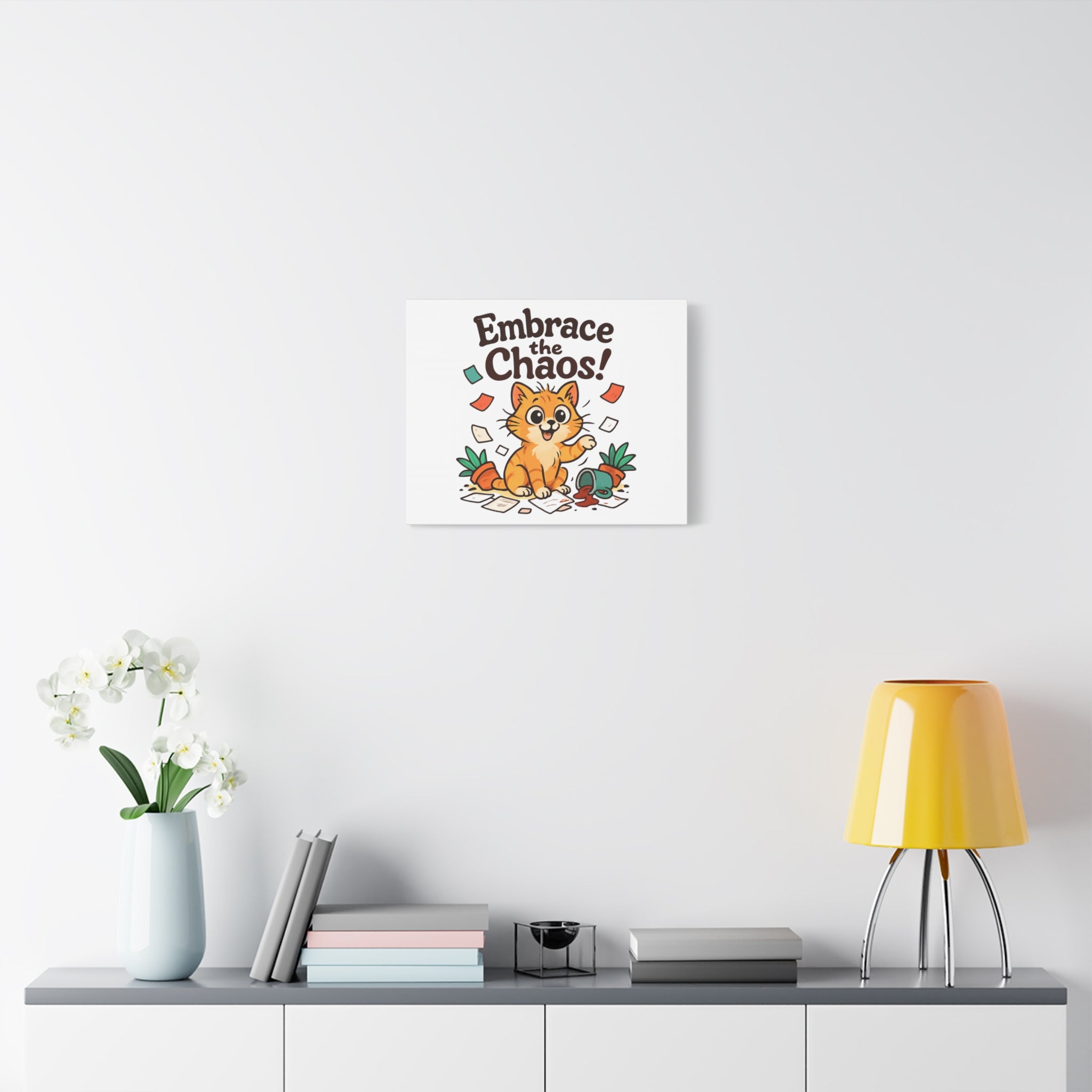 Embrace the Chaos! Cat Canvas | Matte Stretched Wall Art