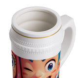 Anime Inspired Beer Stein Mug, Perfect for Parties, Birthdays, Unique Barware, Quirky Drinkware, Celebration Gifts
