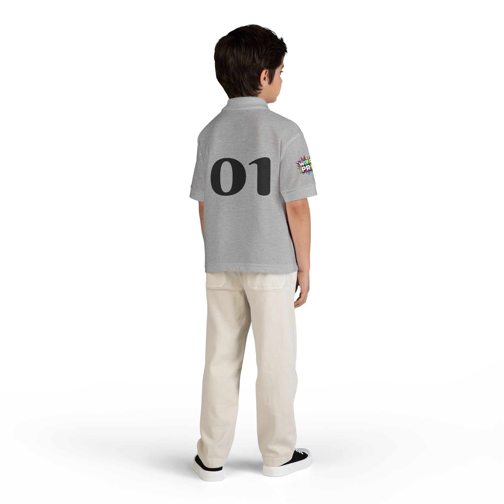 World Is Mine graphic Youth Polo | Number 01 back