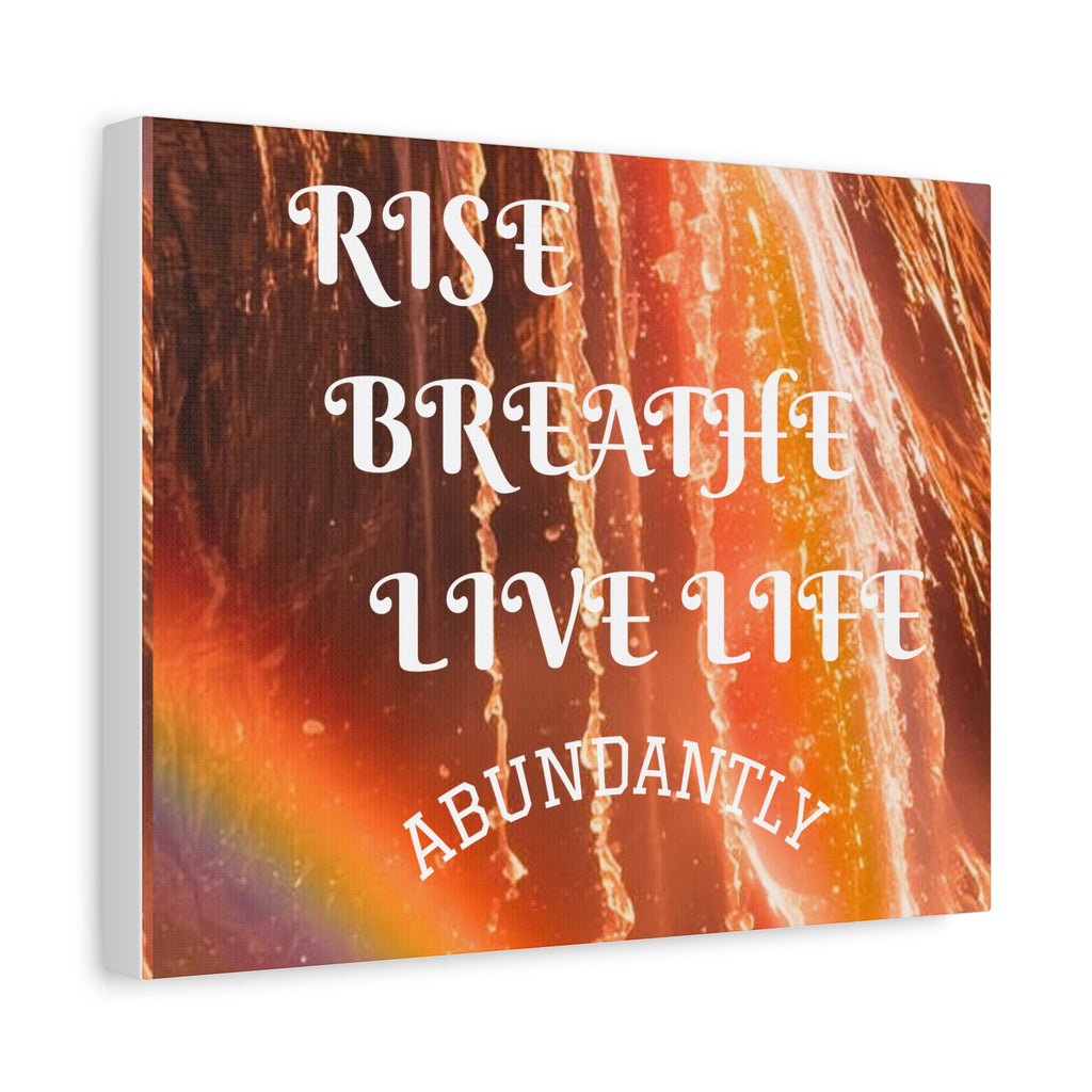 Inspirational Wall Art Canvas, RISE & BREATHE, Motivational Home Decor, Gift for Yoga Lovers, Positive Vibes Art