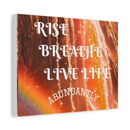 Inspirational Wall Art Canvas, RISE &amp; BREATHE, Motivational Home Decor, Gift for Yoga Lovers, Positive Vibes Art