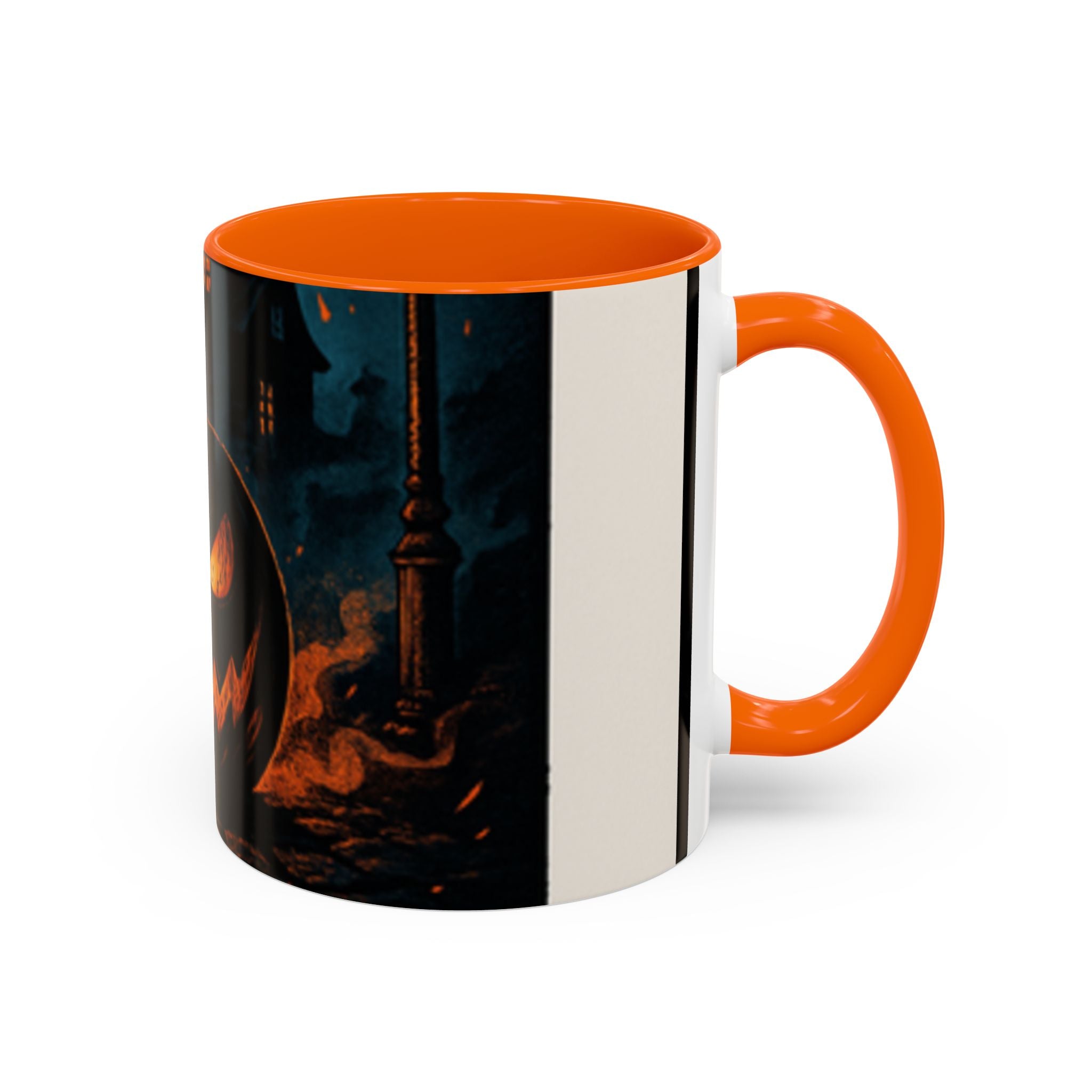 Spooky Pumpkin Coffee Accent Mug — Autumn Vibes Ceramic Coffee Cup (11/15 oz)