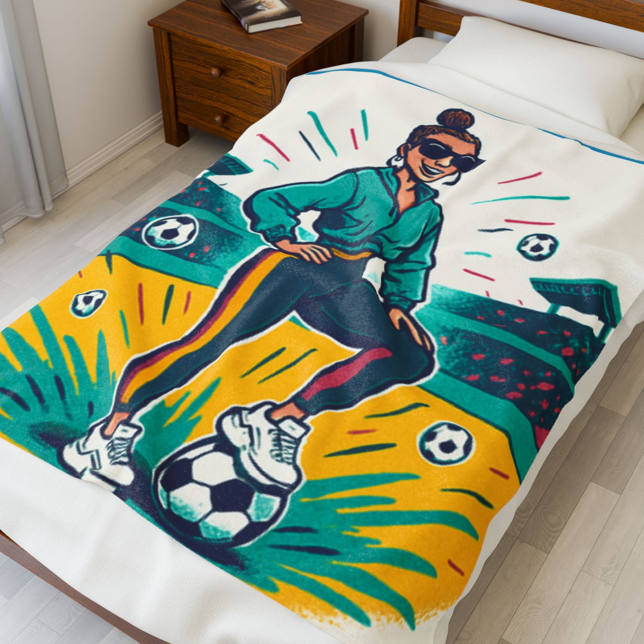 Velveteen Plush Blanket, Soccer Mom Blanket, Modern Hip Blanket, Soft Throw Blanket, Cozy Couch Blanket, Gift for Her