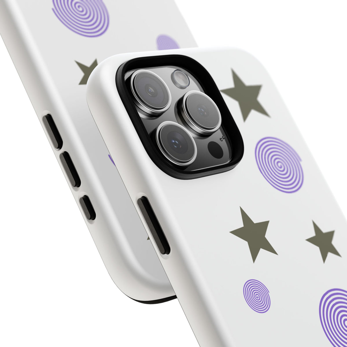 Trendy Phone Case, Stylish Phone Cover, Protective Phone Shell, Unique Phone Accessory, Gift for Her, Star and Swirl Design