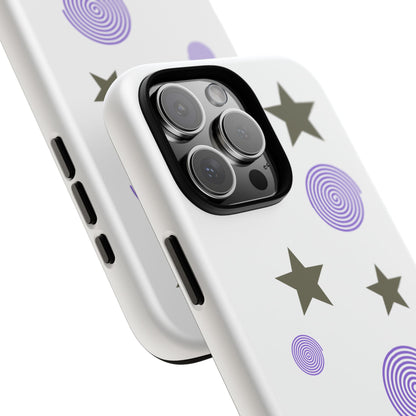 Trendy Phone Case, Stylish Phone Cover, Protective Phone Shell, Unique Phone Accessory, Gift for Her, Star and Swirl Design