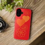 Stylish Phone Case with Floral Hearts Design, Tough Phone Cover, Unique Gift for Her, Trendy Accessories, Spring Vibe, Custom Cases
