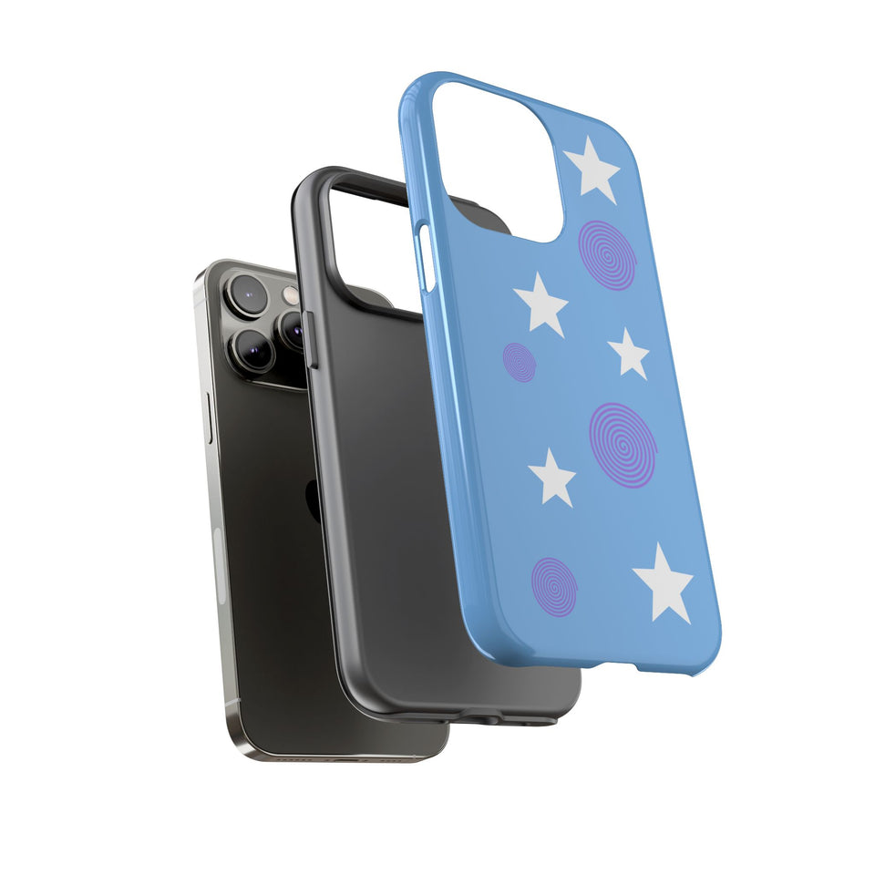 Trendy Phone Case, Stylish Phone Cover, Protective Phone Shell, Unique Phone Accessory, Gift for Her, Star and Swirl Design