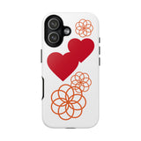 Floral Heart Pattern Phone Case | Tough Phone Cover, Spring Floral Design