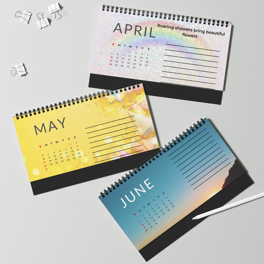 2026 Resolutions Desktop Calendar, Personalized Desk Planner | Office Agenda