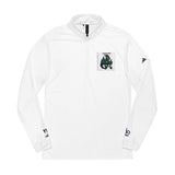 Green Floral Dragon Embroidery Quarter-Zip Pullover