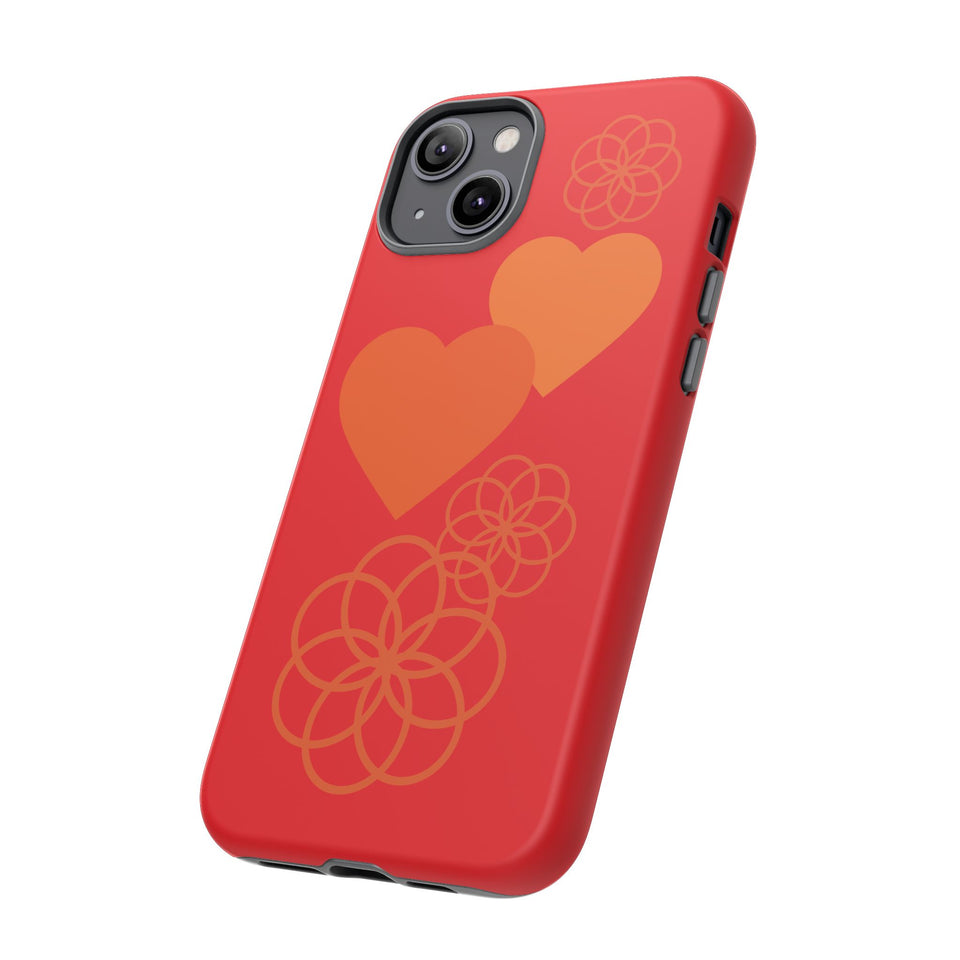 Stylish Phone Case with Floral Hearts Design, Tough Phone Cover, Unique Gift for Her, Trendy Accessories, Spring Vibe, Custom Cases