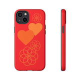Stylish Phone Case with Floral Hearts Design, Tough Phone Cover, Unique Gift for Her, Trendy Accessories, Spring Vibe, Custom Cases