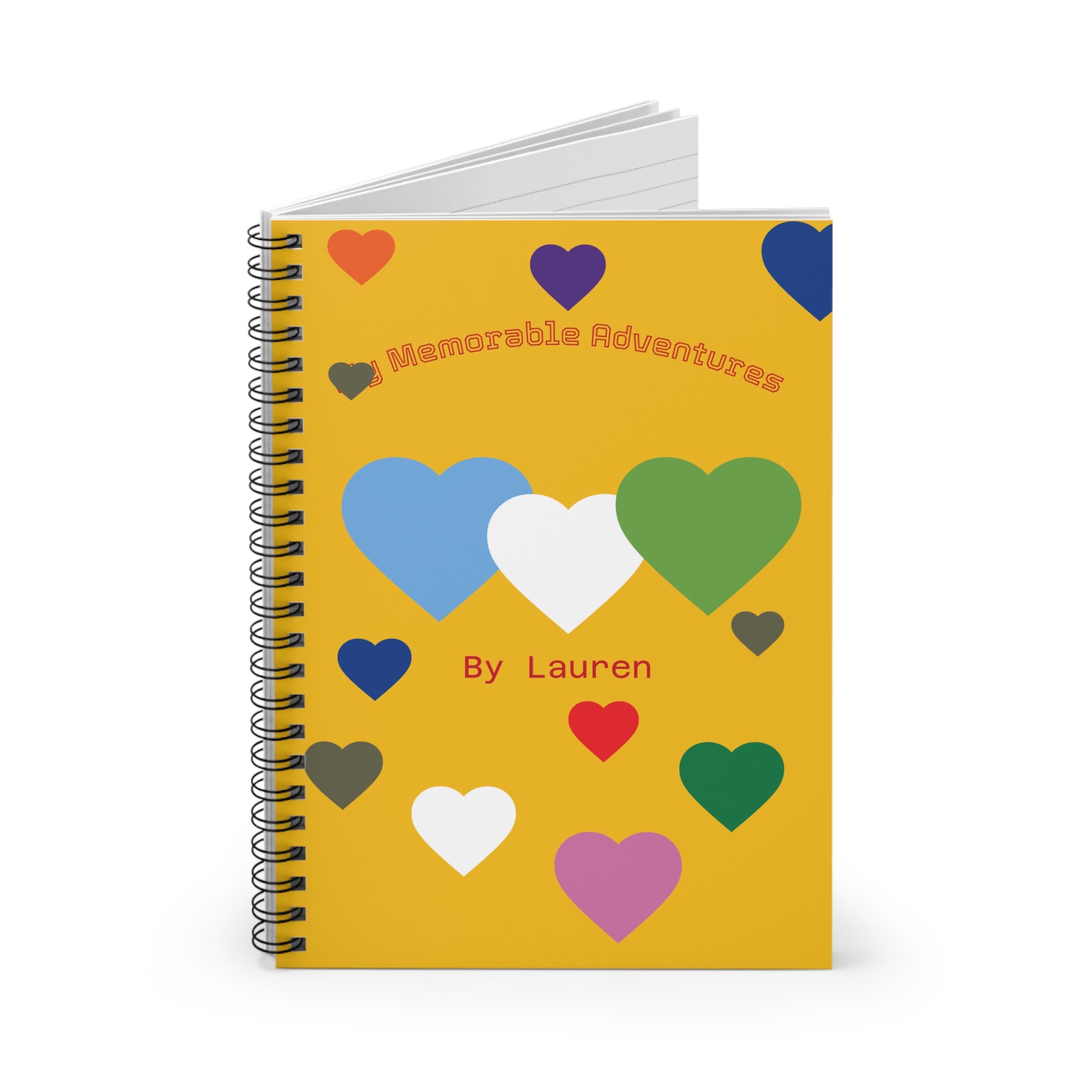 My Memorable Adventures Spiral Notebook , Personalized Gift, Journal, Stationery, Student Supplies, Writing Gift