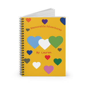 My Memorable Adventures Spiral Notebook , Personalized Gift, Journal, Stationery, Student Supplies, Writing Gift