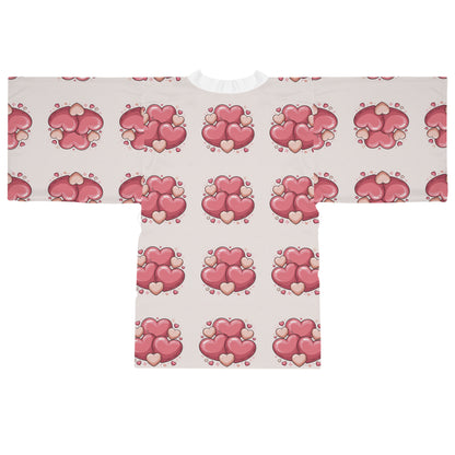 Heart Cluster Kimono Robe — Pink Love All-Over Print