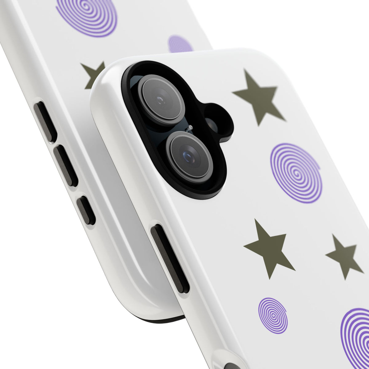 Trendy Phone Case, Stylish Phone Cover, Protective Phone Shell, Unique Phone Accessory, Gift for Her, Star and Swirl Design