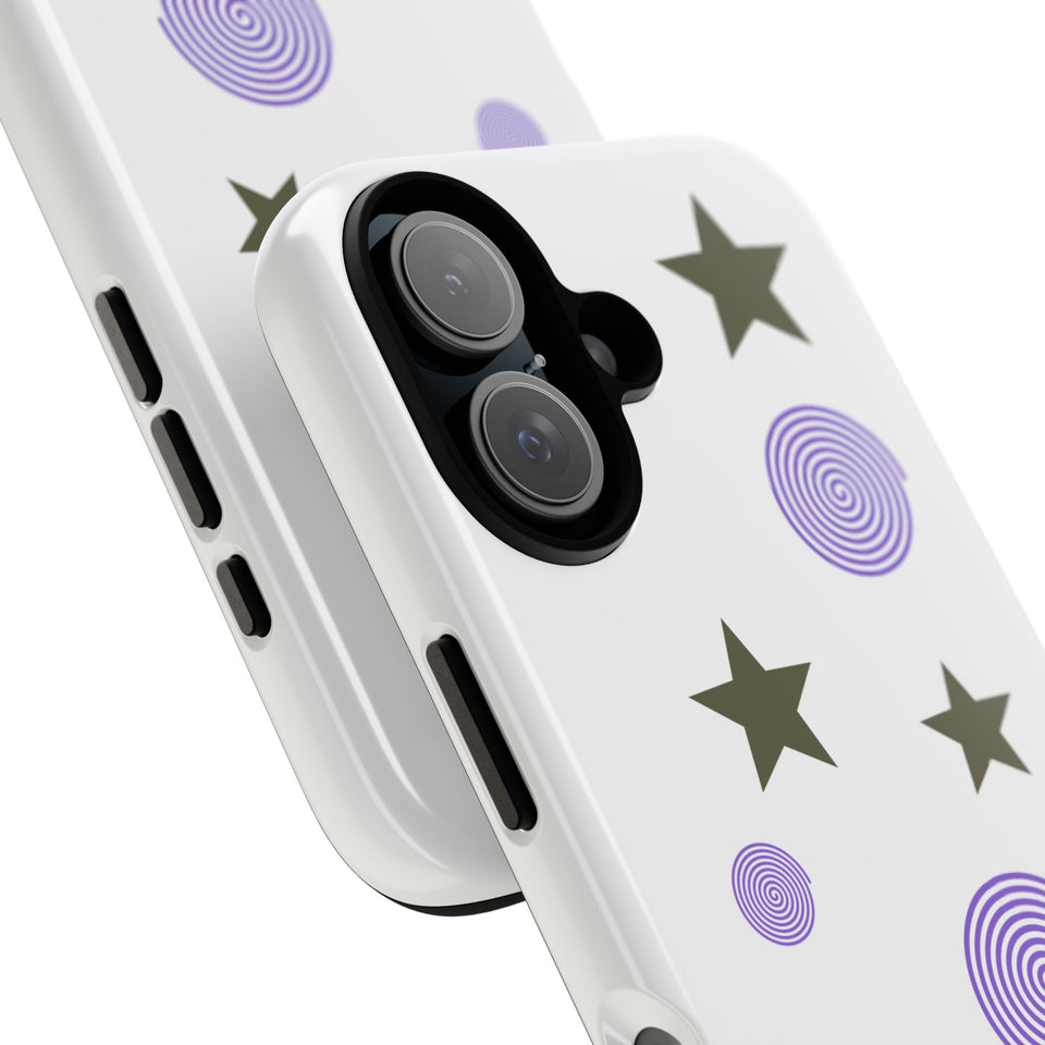 Trendy Phone Case, Stylish Phone Cover, Protective Phone Shell, Unique Phone Accessory, Gift for Her, Star and Swirl Design