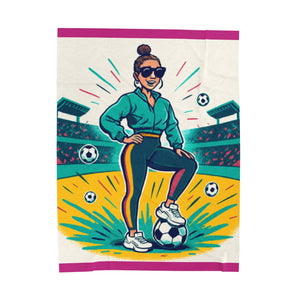 Velveteen Blanket, Hip Soccer Mom Design, Sports Fan Gift, Cozy Throw, Any Holiday Present, Soft Bedding, Mom Gift, Soccer Mom, Sports Mom