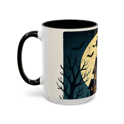 CartersLog Cozy October Fright Night Accent Coffee Mug – 11oz &amp; 15oz Autumn Halloween Ceramic Cup