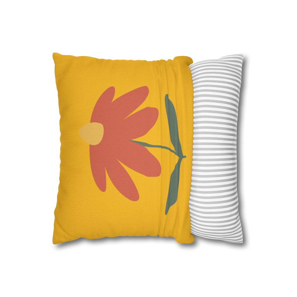 Vibrant Floral Square Pillowcase, Cozy Home Decor, Gift, Bedroom Accent, Spring Interior, Flower Cushion Cover