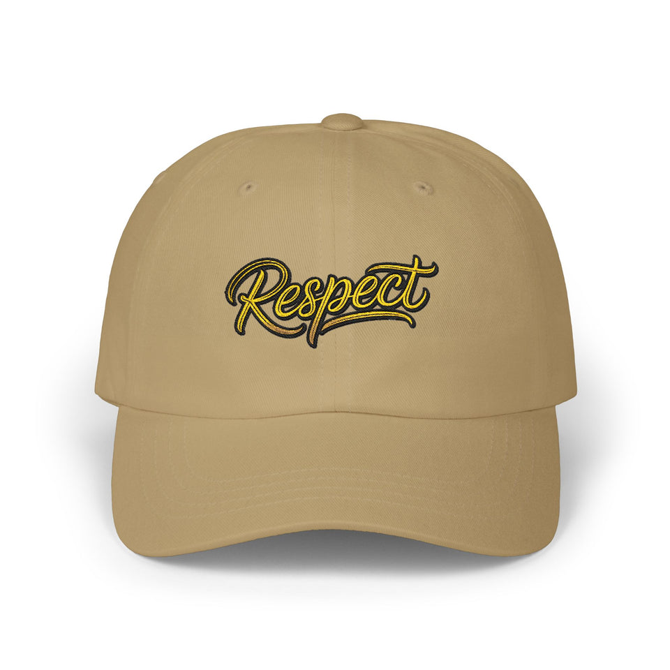 Respect Embroidered Dad Cap — Vintage Script Baseball Hat