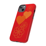 Stylish Phone Case with Floral Hearts Design, Tough Phone Cover, Unique Gift for Her, Trendy Accessories, Spring Vibe, Custom Cases