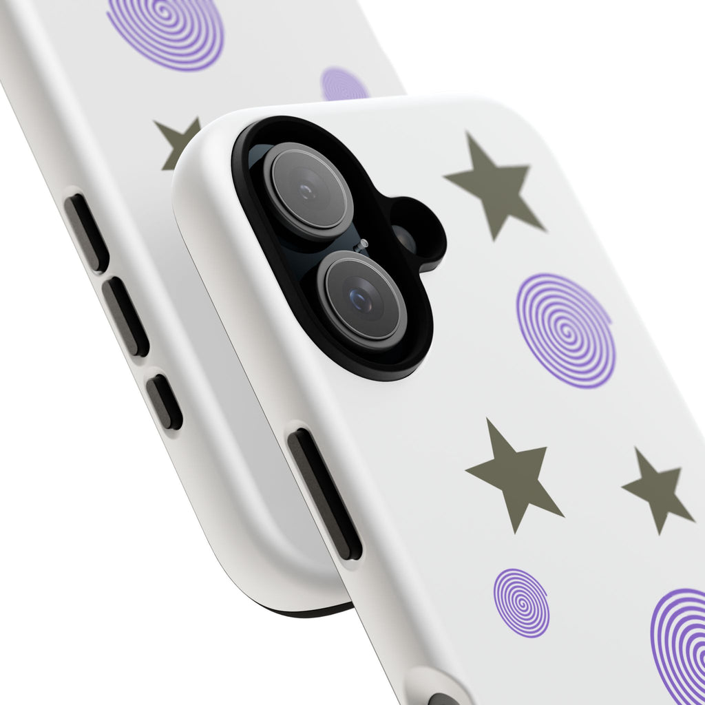 Trendy Phone Case, Stylish Phone Cover, Protective Phone Shell, Unique Phone Accessory, Gift for Her, Star and Swirl Design