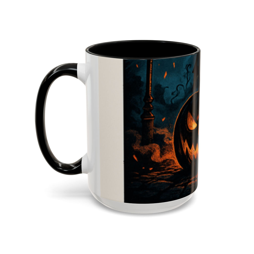 Spooky Pumpkin Coffee Accent Mug — Autumn Vibes Ceramic Coffee Cup (11/15 oz)