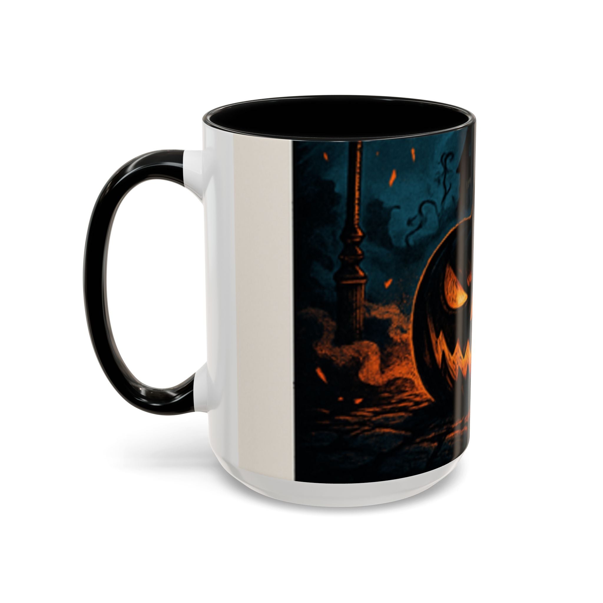 Spooky Pumpkin Coffee Accent Mug — Autumn Vibes Ceramic Coffee Cup (11/15 oz)